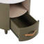 Table de bout ronde contemporaine avec tiroir et rangement ouvert-1134865925