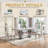 70"Faux Marble Dining Table,Rectangular Kitchen Table With Diamond-Shape Stainless Steel Legs For Kitchen, Living Room-257640909-257640911-247288513