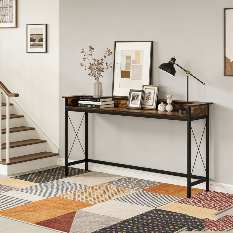 Table de canapé avec prise électrique, console