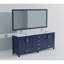 Meuble-lavabo double l 80 po x P 22 po, plateau en marbre de culture, ensemble de robinet et miroir de 30 po-2110445262