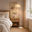 63" Arched/Arc Rattan Floor Lamp With Adjustable Lamp Head.