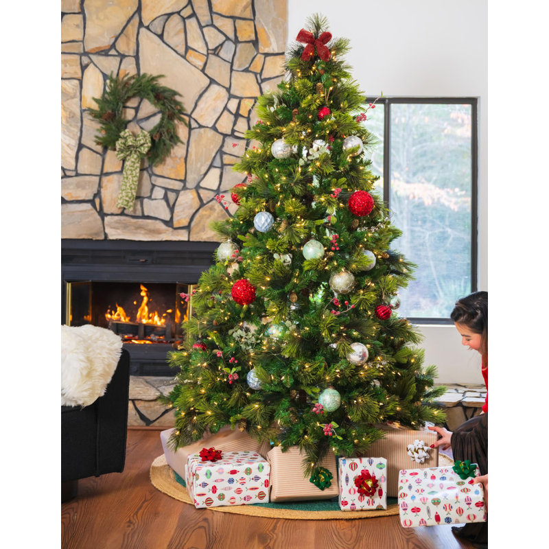 Jupe d'arbre de Noël à tisser Unique, Rond 2 pi 2 po, Vert