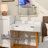 Sleek Vanity Table with LED Lights, Flip-Top Mirror and 2 Drawers, Jewelry Storage for Women Dressing-1604623478