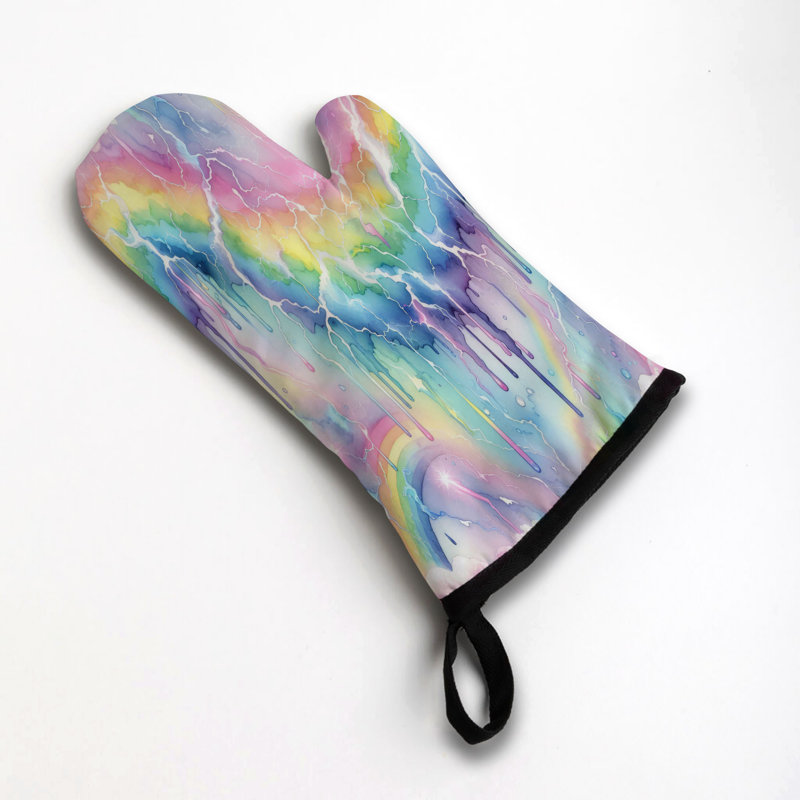 Sergé en coton Neon Rainbow Glow