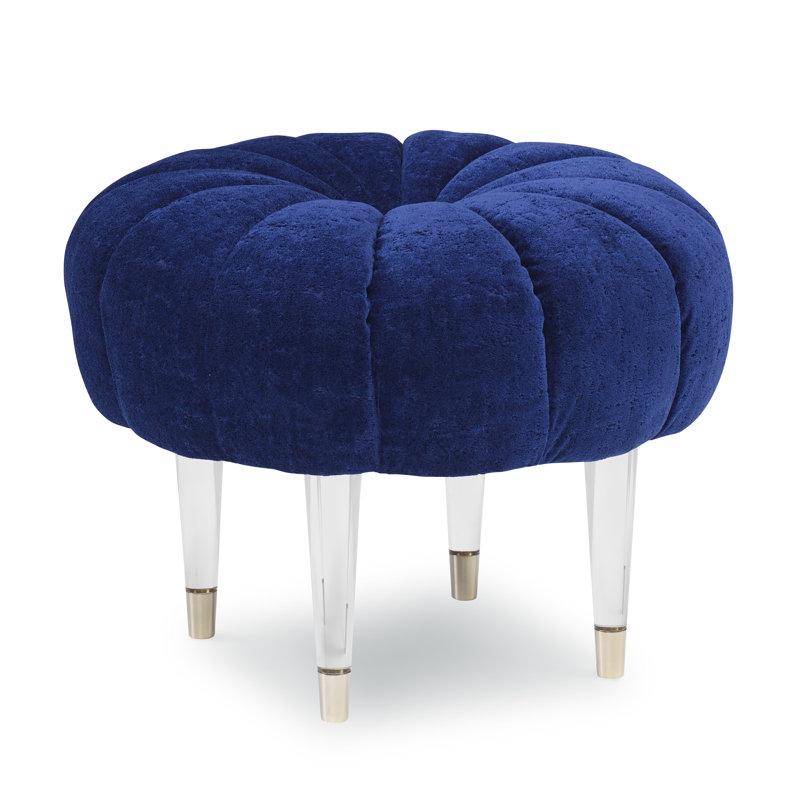 Oops A Daisy Round Ottoman, Stepping Stones Ivory