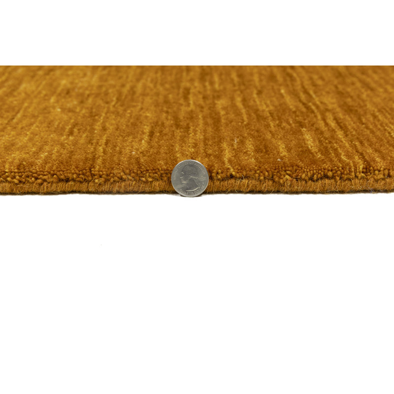 Eleuterio Hand Loomed Gabbeh Rug, 100% Wool, Solid Color, Fade & Stain Resistant, Durable, All Sizes, India-Made.