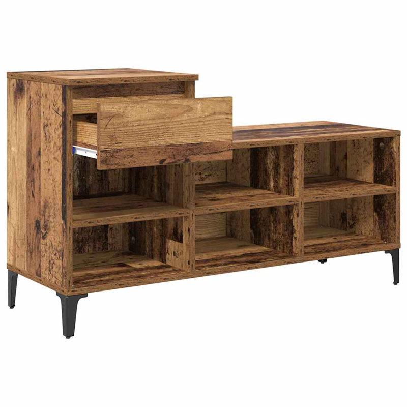 6 Pair Shoe Storage Cabinet, Dark Brown