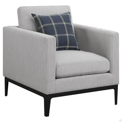 Chaise à dossier coussiné gris clair