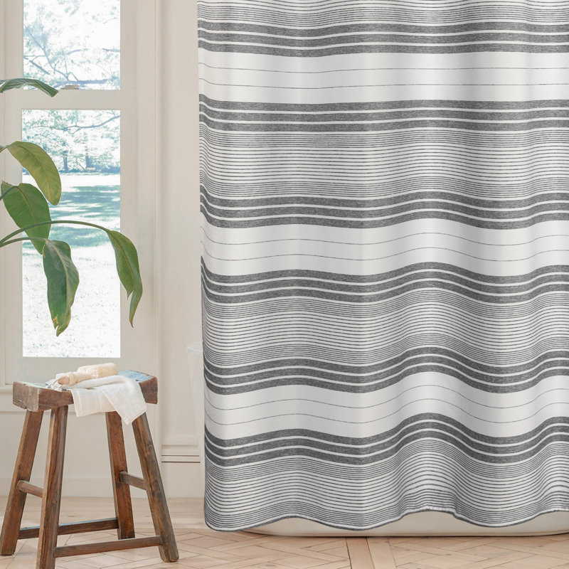 Rideau de douche Beach Stripe, Gris chiné