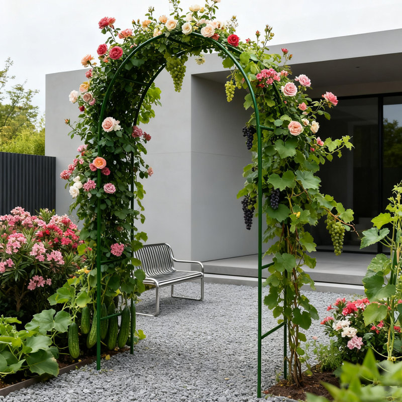 Tonnelle de jardin en métal pour l'extérieur, Vert
