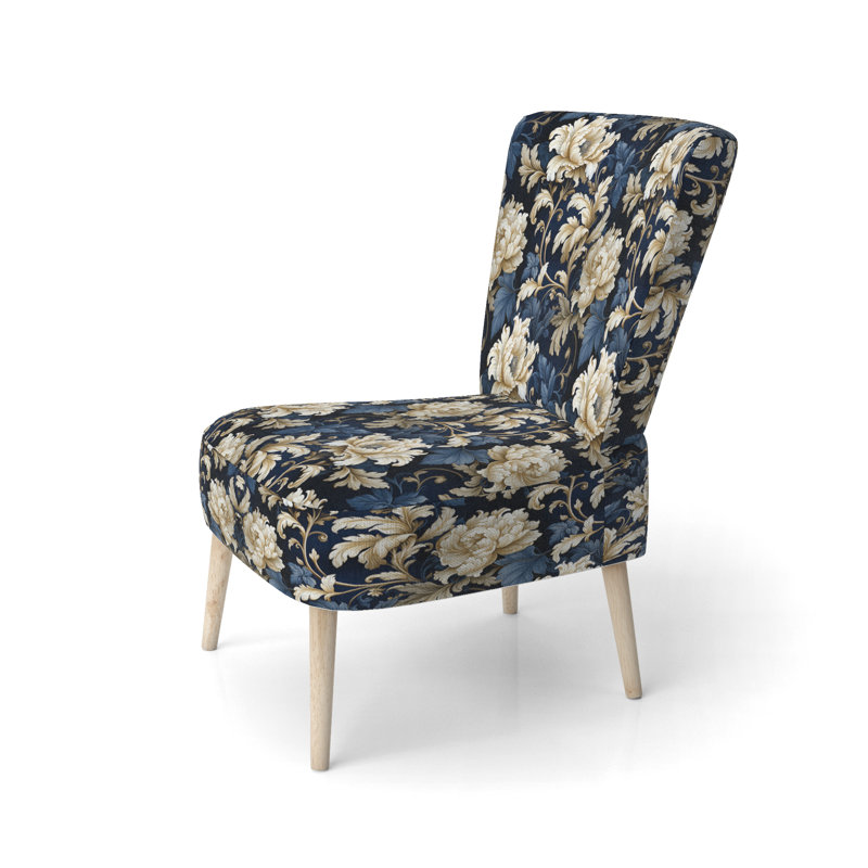 Fauteuil d'appoint rembourré Blue Peony