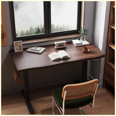 Black Dual-Motor Electric Standing Desk Frame | Adjustable Height & Length, 350LBS Load Capacity with 3 Height Memory Presets for Home Office
