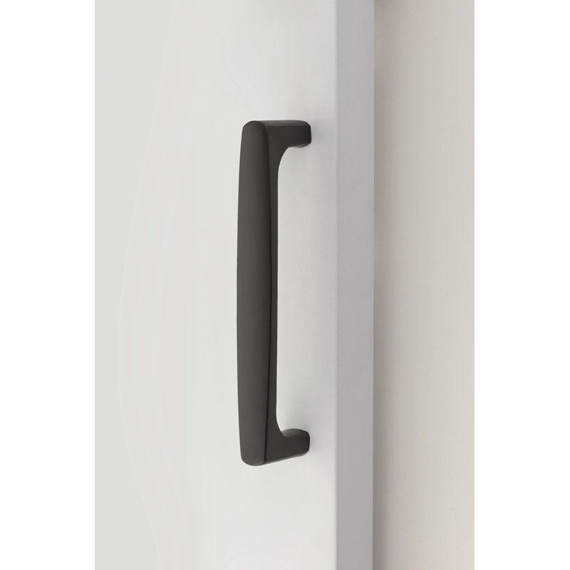 Emtek Urban Modern Glass Shower Door Pull 8-in, (GBTB), Flat Black