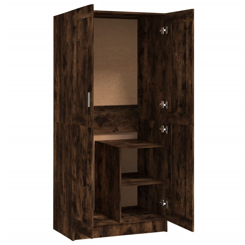 Hindelang 2 Door Manufactured Wood Wardrobe, Brown/Black
