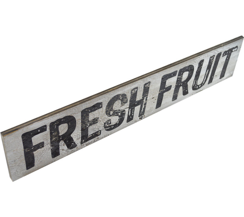 « fraîche fruit », art textuel sur bois manufacturé