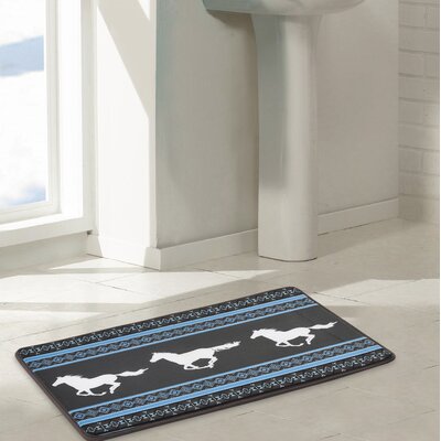 Pondering Trail Horse Southwestern Diamond Tribal Western Decorative Memory Foam Bath Mat Rug -  Millwood Pines, 220B6ECB2EB84793B115D0146F5D7F4C