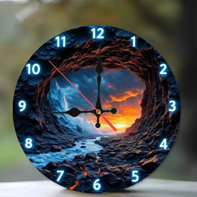 Ocean Sunset Cave Wall Clock