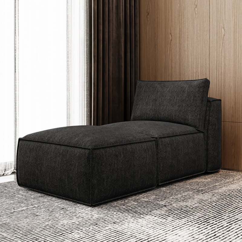 Canapé modulaire en chenille - Chaises d'appoint avec repose-pieds Chenille, Noir