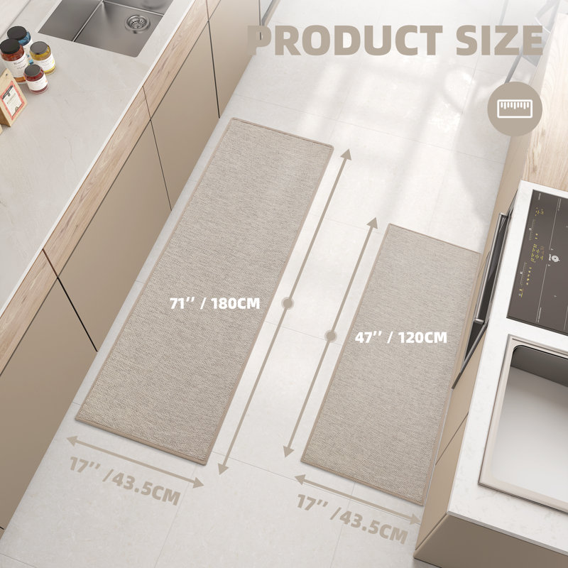 Tapis de cuisine Amesdale, Tapis de couloir 1 pi 5 po x 5 pi 11 po, Kaki