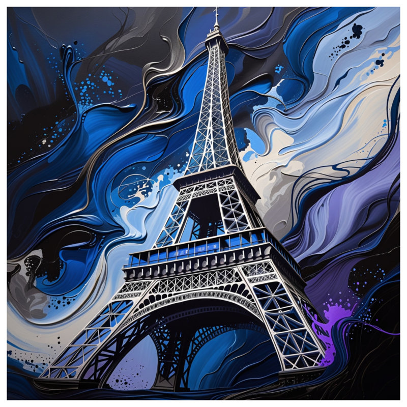 Toile tendue sur toile Eiffel Tower - Décoration murale architecture en plusieurs tailles, 20 po x 30 po