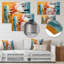 Formes de jeu colorées orange et bleu II - art mural géométrique en métal MT137566-1283780456