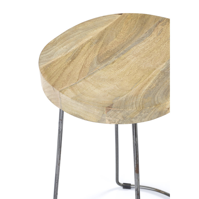 Atalaya Counter Stool with Metal Frame, Rustic Grey