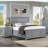 Transitional Gray Solid Wood 3-Drawer Bedroom Nightstand