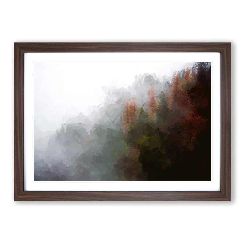Mist Around the Forest - Picture Frame Graphic Art Print, 36cm H x 48cm W x 2cm D, Walnut Framed
