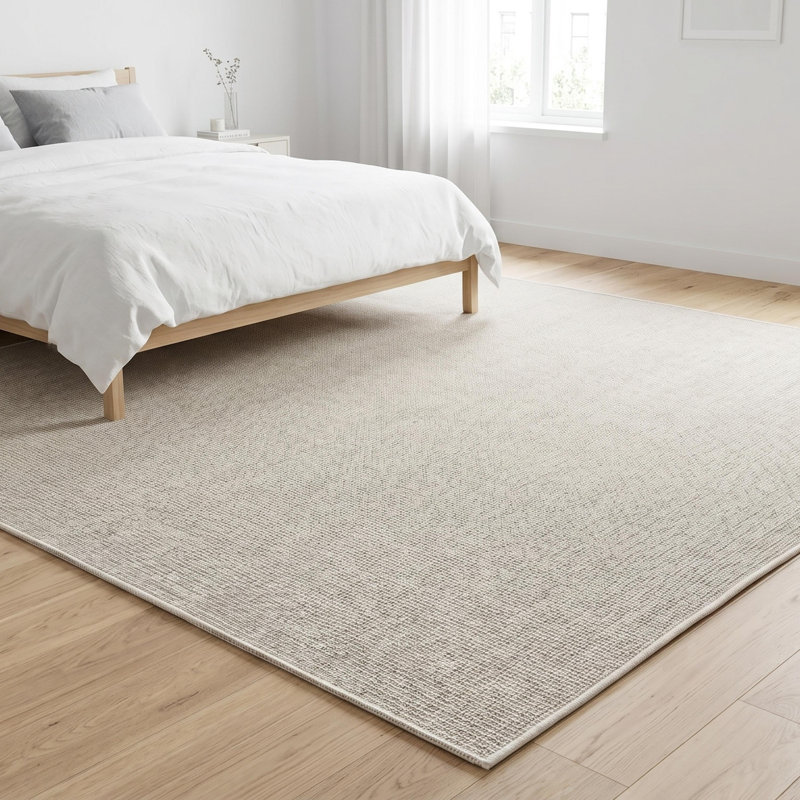 Tapis d'appoint texturé crème tissé à plat en polypropylène tissé à la machine, Accent — 3'3" x 4'11"