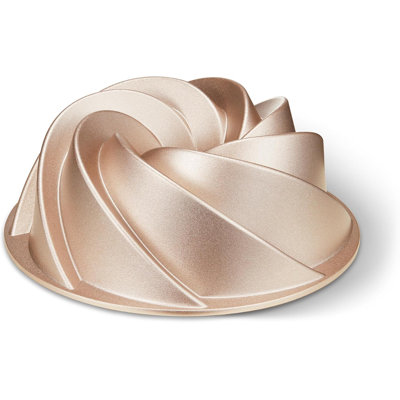 Non-Stick Cake Pan, 9.5-Inch Aluminum Cake Mold, 10 Cup Fluted Heavy Duty Tube Pan