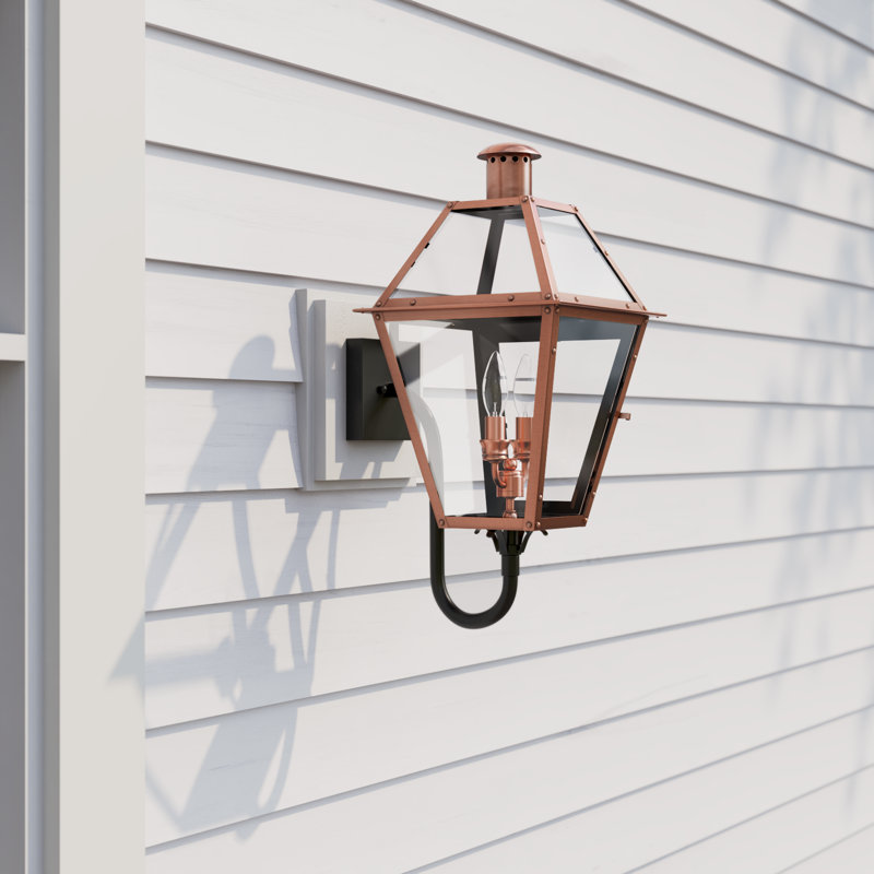 Amber Copper And Steel Wall Light