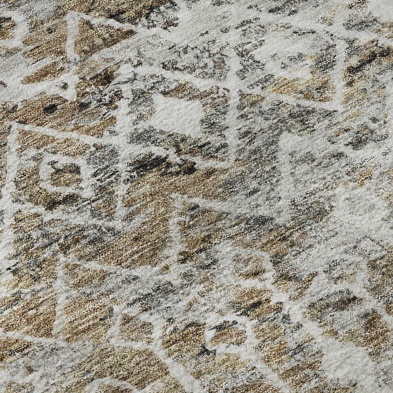 Premium Machine Washable Brennon AMF1638 Geometric Rug, Rectangle 2'6" x 3'10"