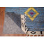 Tapis oriental marocain bleu à motif géométrique bleu 12 x 18