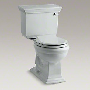 Memoirs Stately Comfort Height 1.28 gpf Two-piece Round-front Toilet, Ice Grey, Right-Hand