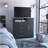 Peru 4 Drawer Dresser, Single Door Cabinet, One Open Shelf, Superior Top -Black-154934913