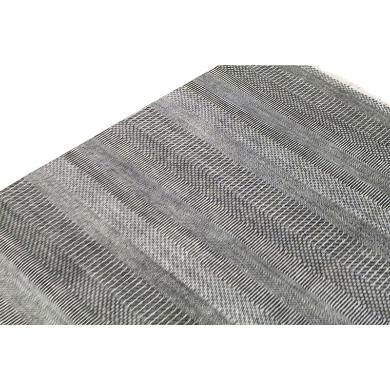 Hand Knotted Striped Area Rug