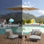 7.5Ft Outdoor Table Umbrella - Beige, , Water 6 Construction, For Patio, Pool, Garden Protected, With 6 Ribs, Garden, Deck, Pool Area
