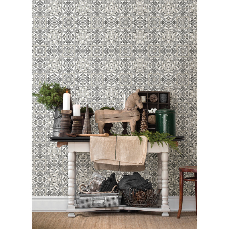 Rouleau de papier peint lisse L 33 pi x l 20,5 po Anieyah Alberson, Noir