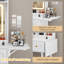 Petit ensemble de meuble-lavabo avec 3 miroirs lumineux réglables et une petite chaise de rangement pour la chambre à coucher-1375750410