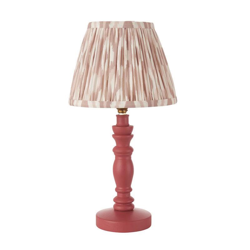 Bibury Wood Table Lamp, Beige, Pink