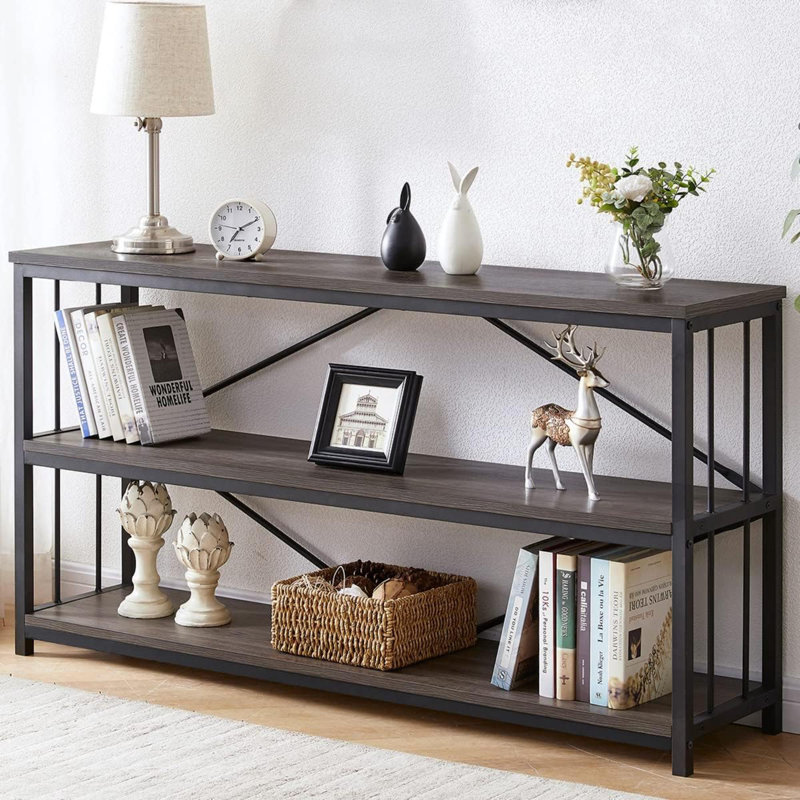 Rayonnage en métal Zefirina W, Chêne gris foncé, Dark Grey, 30" H x 55" W x 13.4" D