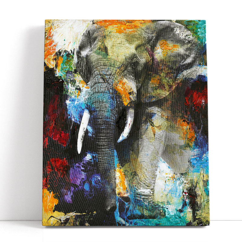 Elephant - Canvas Print Wall Art, 20" H x 16" W