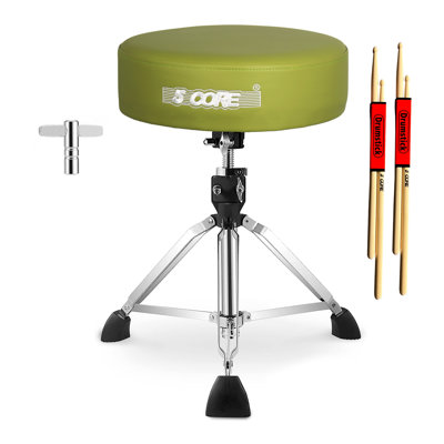 5 Core Drum Throne 4" Thick Padded Guitar Stool 442Lb Capacity Drummer Chair Swivel Adjustable