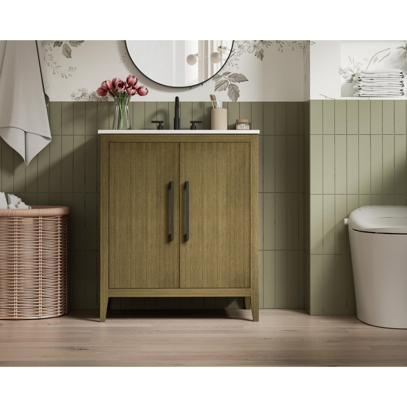Meuble-lavabo simple 30 po, Brun châtaigne