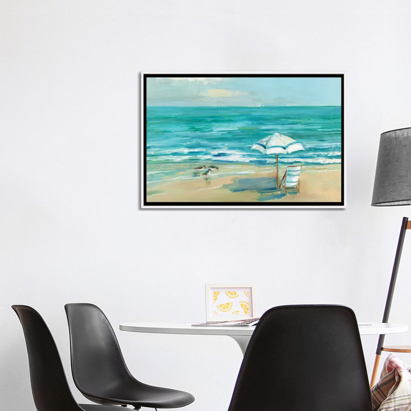 «Simply Summer» par Sally Swatland - reproduction d'art, H 26 po x l 40 po x 1,5 po, Toile blanche encadrée, Pas de tapis