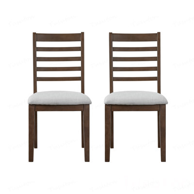 Ensemble de chaises de salle à manger de style campagnard 2 pièces, chaises rembourrées avec dossier haut, chaises sans accoudoirs classiques pour la cuisine, la chambre à coucher et le salon