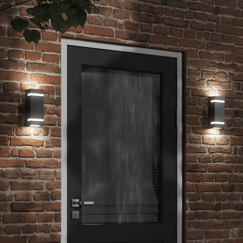 Ruhhena Black Battery Powered Outdoor Wall Lantern