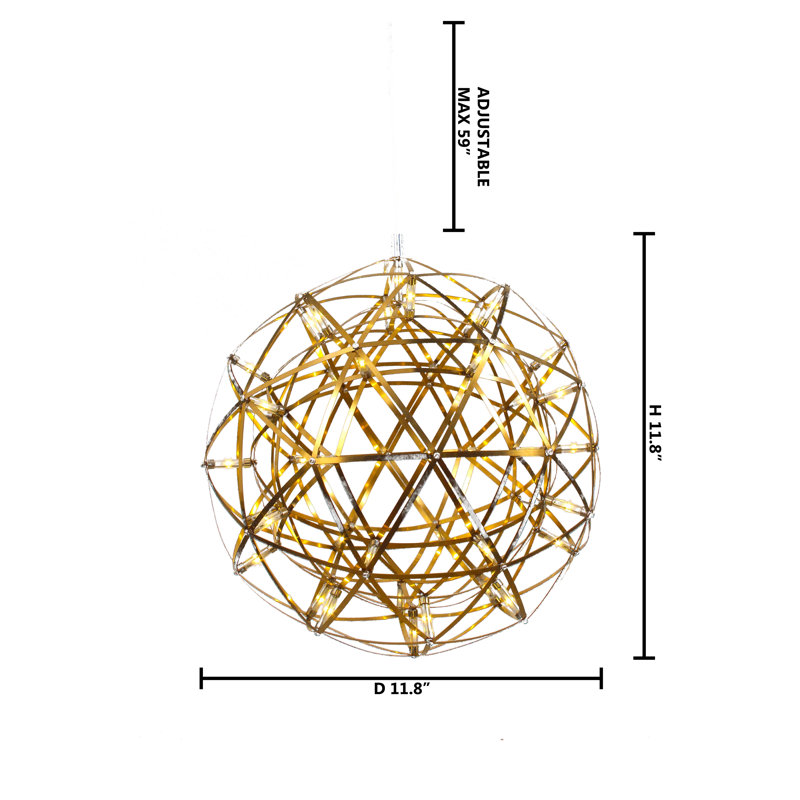 Menges 42-Light LED Modern Globe Chandelier, 12" H x 12" W x 12" D