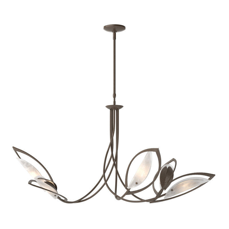 Lustre géométrique unique à 5 lumières Aérien, Fumée foncée, H 22,4 po x l 47,5 po x P 47,5 po
