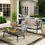 Ensemble de conversation de patio en aluminium 2 pièces Tamarin avec coussins Sunbrella